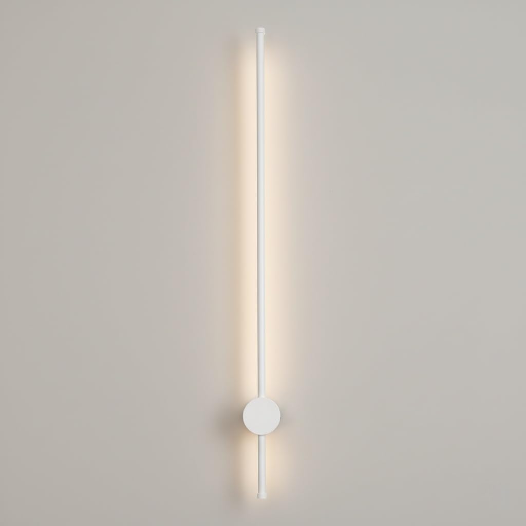 Applique LED Orientabile 360° 12W da Parete Moderna | Luce CCT 3000K 4000K 6500K | Design Lineare Minimal | IP20 Interni Soggiorno Corridoio Camera Bianco/Nero (Bianco)