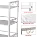 SINGAYE 4 Shelf Metal Rolling Utility Cart Storage Organizer Cart for Bathroom Kitchen Stainless Steel White