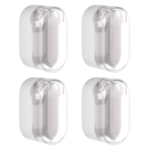 4 PCS Toothbrush Holder Wall Mounted, Self Adhesive Toothbrush Organizer for Bathroom, Toothbrush Holders with Cover, Electric Toothbrush Holder, for Travel, Camping, Bathroom, School