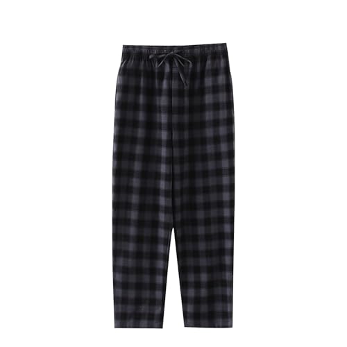 Men's Flannel Pajama Pants Plaid Print Sleep Pants Casual Drawstring Pj Pants with Pockets