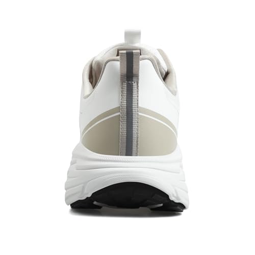 Image of Men's Slip on Walking Sneakers - Lightweight Running Shoes - Cushioned Comfort for Gym, Training, Tennis, Workout - Athletic Fashion - Black /Beige Size 6.5-13
