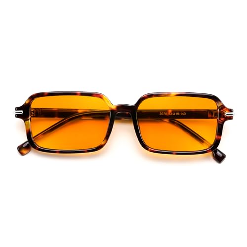 FEISEDY Trendy Rectangle Sunglasses for Womens Mens Retro Small Narrow Thin Slim Square Sun Glasses B9178