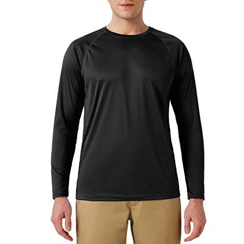 Men’s UPF 50+ Rash Guard Swim Shirt Long Sleeve Moisture Wicking Quick Dry Lightweight Wrinkle-Resistant