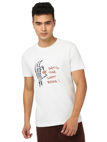 Image of Bewakoof Men's Graphic Print Regular Fit Half Sleeve Round Neck Pure Cotton T-Shirt