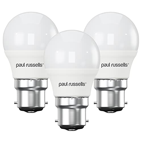 Lot de 3 ampoules LED 5 W Golf B22 BC à baïonnette Paul Russels Luminosité 5 W = 40 W G45 Petit globe Faisceau de la lampe 270, Blanc chaud 2700 K, remplacement pour ampoule à incandescence 40 W