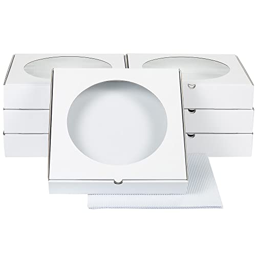 BAKEBERRY Bakery Boxes With Window 10x10 â€“ White Pizza Boxes 10x10x2 inches â€“ Donut Boxes With Window â€“ Pie Boxes For 9 Inch Pie Sturdy â€“ White Bakery Boxes â€“ Breakable Heart Boxes Packaging â€“ Pie Boxes 10x10 â€“ Bakery Boxes And Cookie B