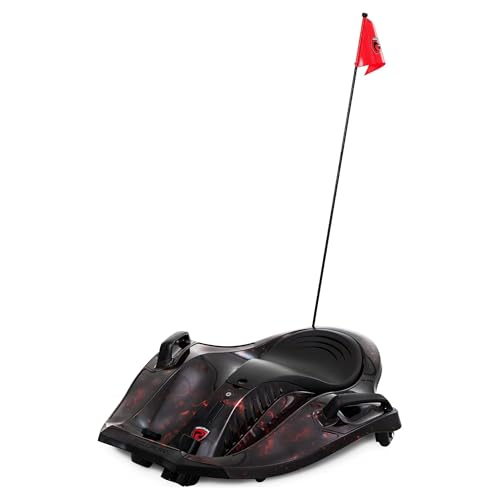 Rollplay Nighthawk Storm Electric Ride On Toy for Ages 6 & Up with 12V 7AH Rechargeable Battery, Side Handlebars for Steering, Tall Rear Flag, and Top Speed of 6.5 MPH, Black/Red