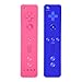 LeonDesigns Wii Remote Controller und Nunchuck Controller für Wii U, inkl. Silikonhülle und Handschlaufe (blau-rosa)
