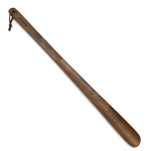Brosisincorp Wooden Shoe Horn Long Handle For Seniors 23.6' Easy Wear Helper Shoehorns Women Kids...