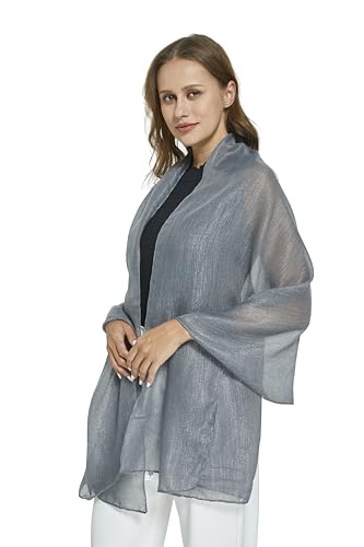 PANTONIGHT Women's Fashion Scarf Sparkling Evening Shawl Lightweight Wedding Shawl Head Scarf and Wraps for Party (2709)3