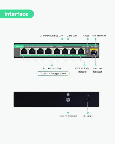 Image of LINOVISION 2.5G 8 Ports Remote Cloud Managed PoE Switch | 10G SFP Uplink, PoE Budget 130W, 2.5G High Speed Network for Online Gaming, NDAA Compliant ,3 Years Warrenty