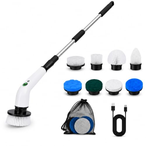 Image of PPLEE Electric Spin Scrubber, Cordless Shower Scrubber, 6000mAh, 3 Speeds