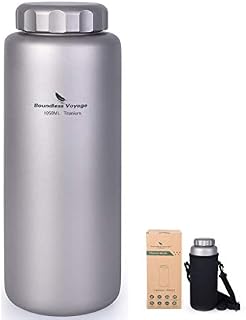iBasingo 1050 ml Titanium Water Bottle Outdoor Leak-proof Wide Mouth Sport Drinking Bottle Camping Tea Coffee Canteen Kettle for Hiking Climbing Ti3005D