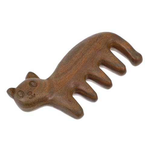 FOMIYES 1pc Kitten Green Sandalwood Comb Massage Comb for Head Handheld Acupoint Massager Home Massager Massage Supply Stress Massage Tool Acupuncture Massager Scalp Comb Head Massage Comb