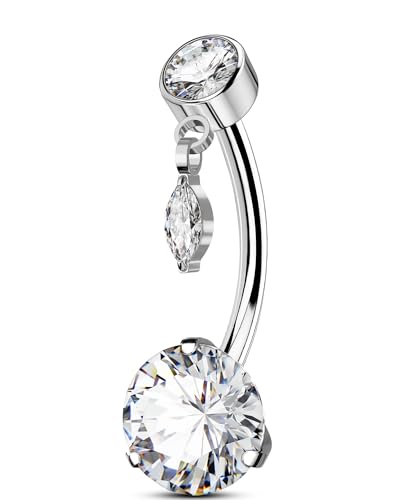 OUFER Body Piercing 14G `^ Ci[lWpȃo[x`sAX 10/12/14/16mm l[uo[ {fBsAXWG[ p `O Belly Bar Navel Piercing Jewellery