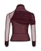 JW PEI Women's Ella Sheer Ruched Turtleneck Top - Burgundy