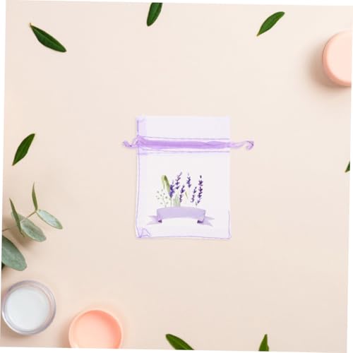 20 bolsas de malla con cordón de lavanda para almacenamiento miniatura 4