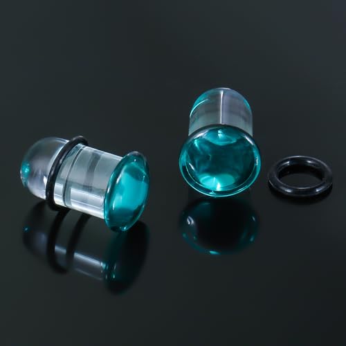 12Pcs/10Pcs/6Pcs Single Flare Glass Stretching kits Short Taper Expander with Rubber O-Rings,1.6-12mm(14G-00G) Full Size Ear Gauges Tunnels Plugs,6 colors Cylindrical Body Piercing4