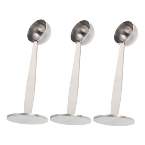 Frcolor 3個 デザインダブルヘッドコーヒータンパー兼スプーン ステンレス製タンピングツール コーヒー豆量り用