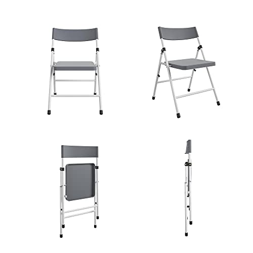 Cosco Kid's Pinch-Free Resin Folding Chair, Gray & White, 4-Pack, Easy To Clean, Multi-Purpose, No Assembly Required, Portable, For Snacking, Homework, & Games, Cool Gray #TOP3