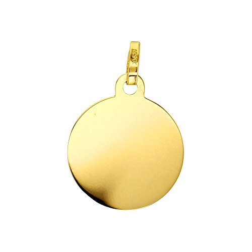 Médaille ronde en Or 375/1000e gravez votre histoire d'amour sur ce bijou