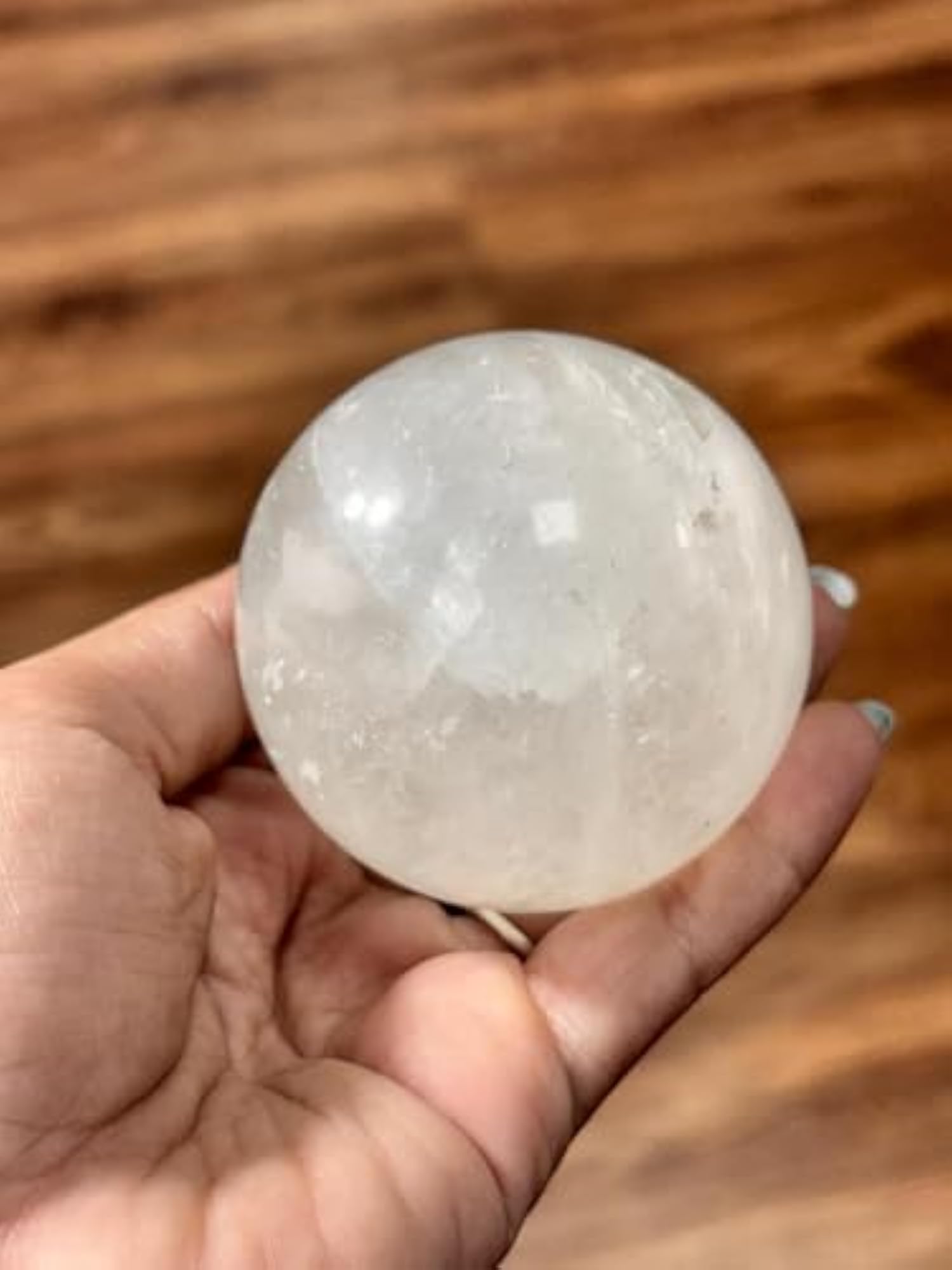Jet Crystal Quartz Hand Carved Sphere Gemstone, Healing Focus