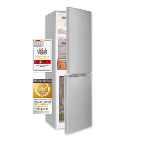Exquisit Kühl-Gefrierkombination KGC195-65-NF-330E silber/No Frost/Nutzinhalt: 193 L/Temperaturregelung