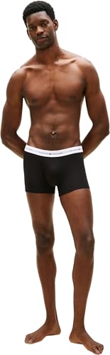 Tommy Hilfiger Herren 3er Pack Boxershorts Trunks Set Low Rise mit Logobund, Schwarz (Black/Black/Black), XXL – Ansicht 5