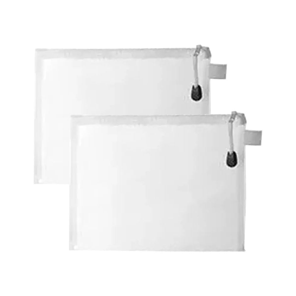 CEPLO Transparent Plastic Zipper Pouch, Small, for Stationery, Cosmetic Student Storage Bag, Document Bags Certificates Bags, Pencil Pen Cases, Envelope Bag, (Medium, Pack of 2)