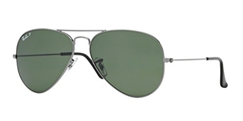 Ray-Ban Ray Ban RB 3025 004/58 Aviator Large Metal - Black/Green Polarized, 62 mm