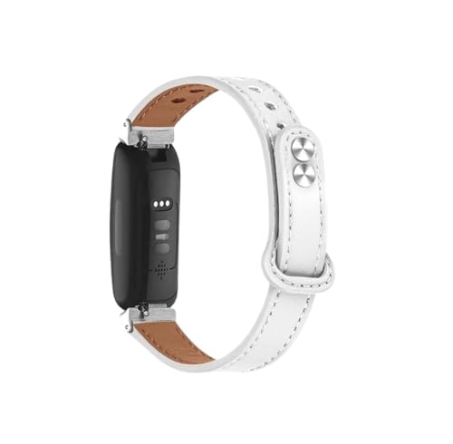 Bracelet cuir Fitbit Inspire 3 blanc parfait pour le bureau et les sorties chic