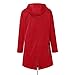 JISUAN Feste Frauen warmer Regenmantel Plus Winter Kapuze Dicke Winddichte Größe Outdoor-Damenmantel Roter Mantel Damen, @-Rouge, XXXXL
