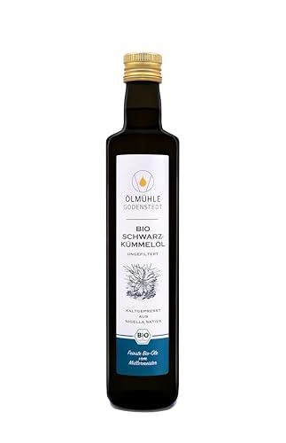 Bio Schwarzkümmelöl ungefiltert hoher Thymochinon Gehalt 500ml frisch