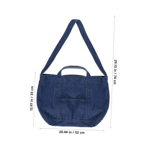 Retro Denim Fabric Handle Bag Large Capacity Crossbody Shoulder Tote for Women Chic Vintage Style2