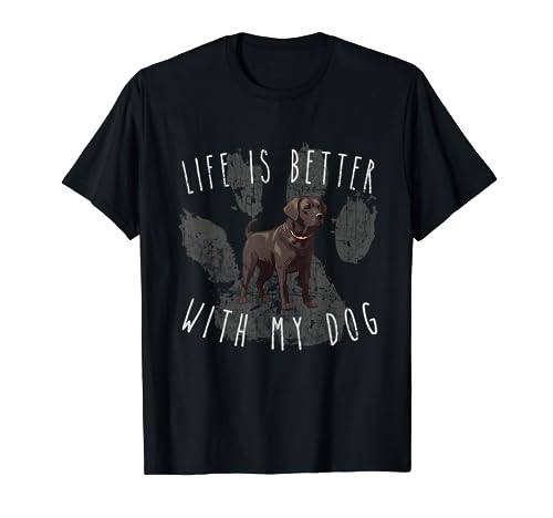 Black Labrador La vida es mejor con mi perro, linda mascota, mamá y papá Camiseta