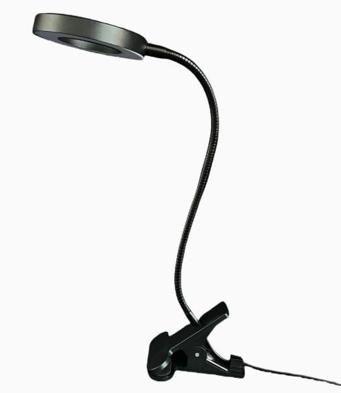 Lámpara LED de Lectura con Clip, 23 LEDs, Cuello Flexible 40cm, 3 Tonos de Luz y 10 Niveles de Brillo, Protección Ocular, Memoria, Alimentación USB, Flexo Mesa Escritorio para Estudio Trabajo Leer