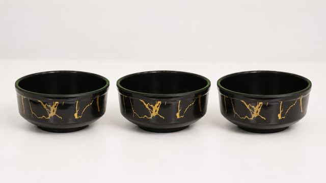 Image of Ariya 4.5 Inch Melamine French Bowls Black Aura Collection Set of 3