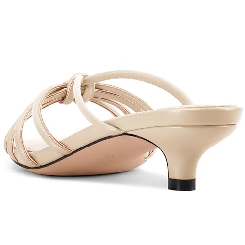 Image of TNYNFBEB Womens Sandals Mules Low Kitten Heel Open Toe Shoes Slip-on Slingback Prom Party Dress Summer 1.4 Inches Heels