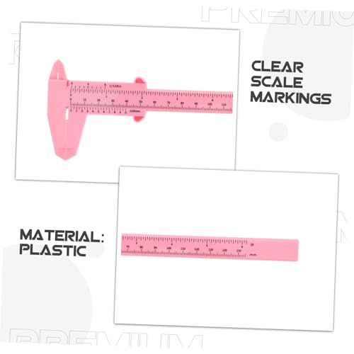 Juego 4 Calibradores plásticos portátiles manuales rosa miniatura 3