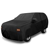 X AUTOHAUX SUV Car Cover for Chevrolet Tahoe 4 Door 2007-2024 Outdoor Waterproof Sun Rain Dust Wind Snow Protection 190T PU W/Driver Door Zipper Black
