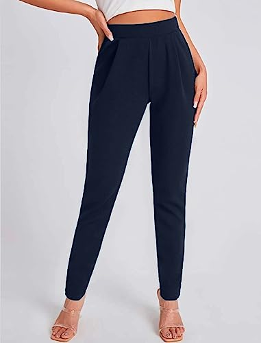 Image of Dream Beauty Fashion Women's High Waist Regular Fit Trouser, Elastic Staright Pants, for Casual Office Work wear (Virat)