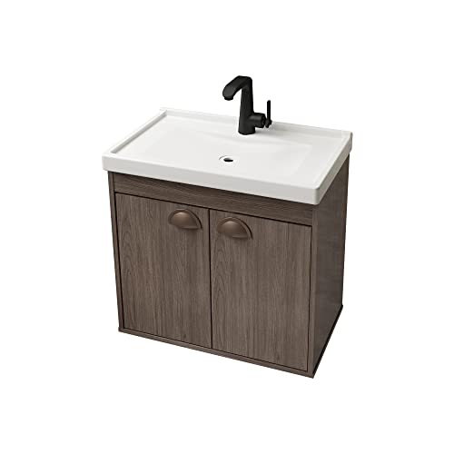 Gabinete Armario para Banheiro 100% MDF com Cuba - Siena Munique 50cm