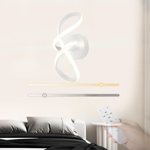 Lámpara de pared LED regulable con mando blanca moderna