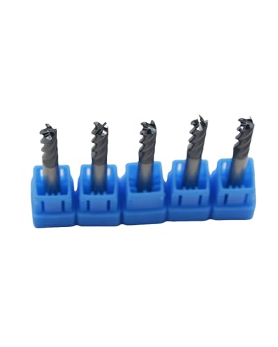 Image of (5PCS, 3 /16 inch) Hard Alloy Square End Milling Cutter - Used for milling Steel, Forged Steel, Alloy 4-Slot milling Cutters, Suitable for DIYers and Professionals as a milling Cutter Head kit