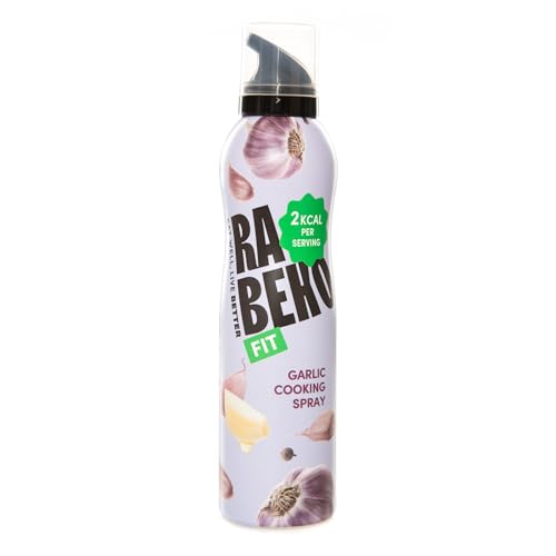 Rabeko Zero Kochspray kalorienarm | KNOBLAUCH | 800 Portionen,2 kcal pro Sprühstoß| Pfannenspray zum Braten,Grillen & Backen| ohne Zusätze,ohne Zucker|Non-Stick Cooking Spray|Gluten und Laktosefrei