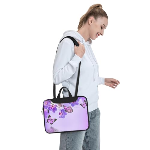 Bolsa para portátil con correa y protección acolchada morada 7