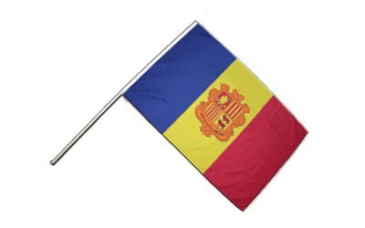 Drapeau Andorre 60x90 hampe bois pavillon andorran fête nationale
