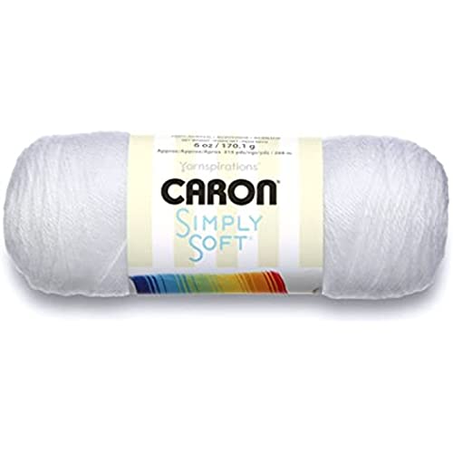 Caron Simply Soft Acrylic Aran Knitting Wool Yarn 170g - 9701 White