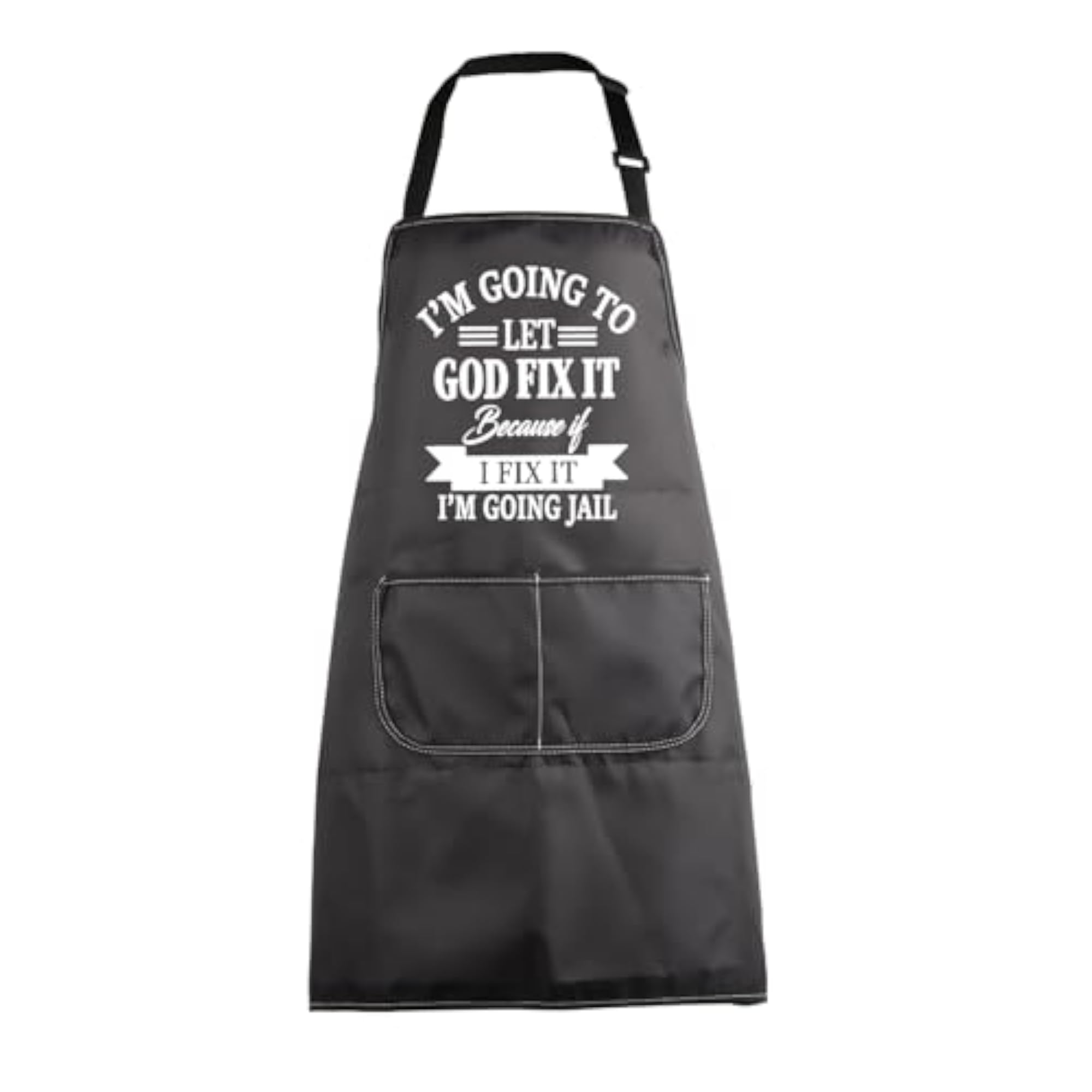 Funny Saying Bib Apron, Adjustable Chef Apron
