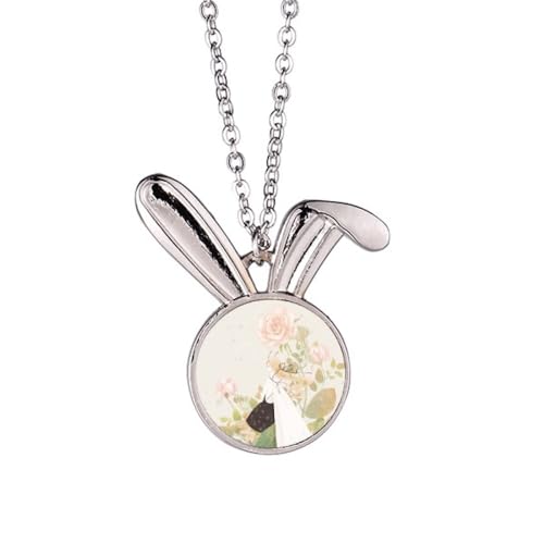 Collier lapin style chinois et fleur, le cadeau idéal pour elle